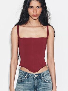 Zara STRETCH CORSET TOP (NWT)